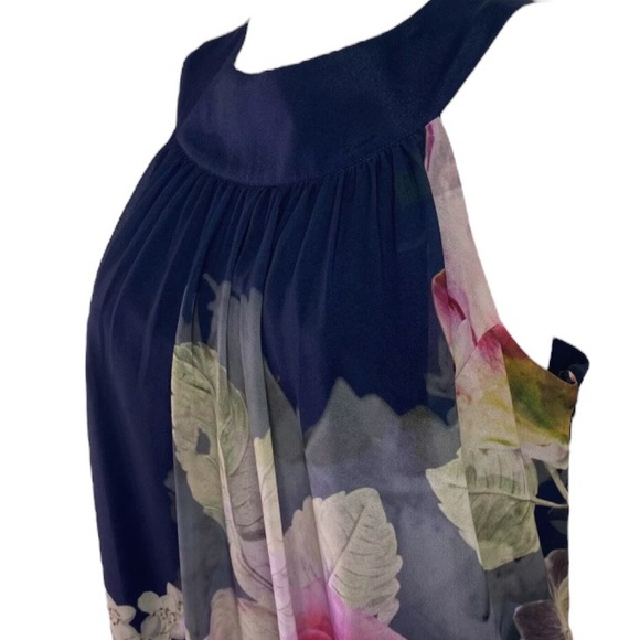 Ted Baker Short Swing Dress Marindi Peony Print Ombré Sz XS Great for Easter - Picture 6 of 12